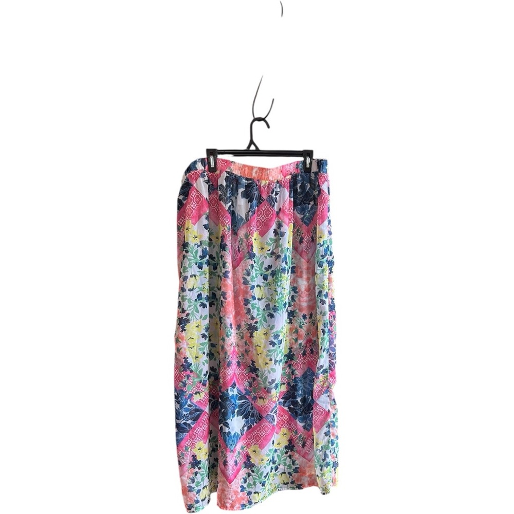 SWIM by Cacique multicolor floral coverup skirt with flap Sz 22/24